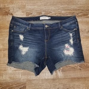 Torrid Denim Shorts American Flag Size 18